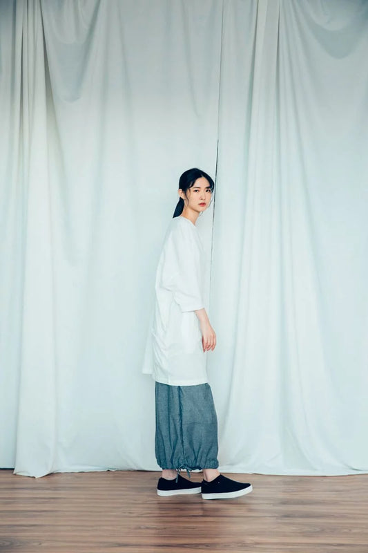 平行時空 綁帶長褲 (黑/灰) Organic Cotton & Recycle