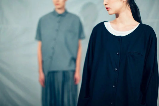 52赫茲 前口袋上衣 (黑/白) Organic Cotton