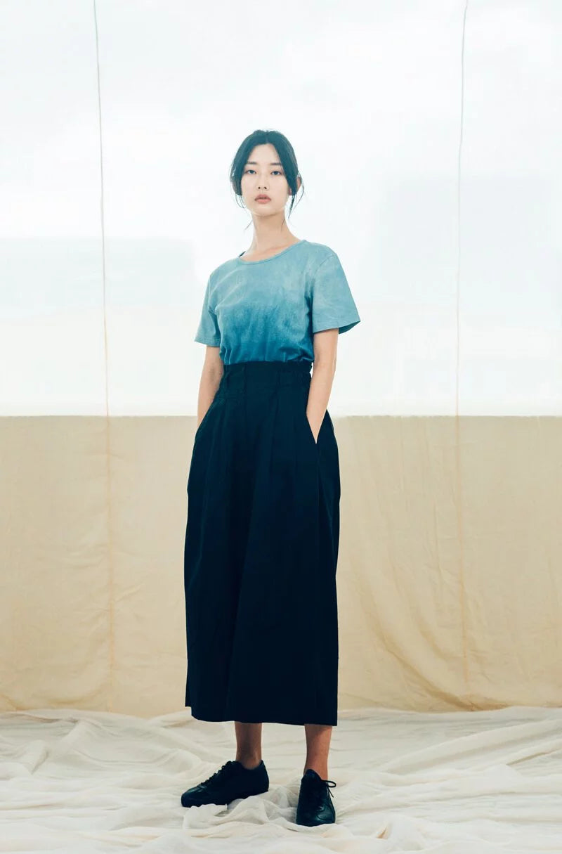 Retro 70s Wide-Leg Pants (Grey/Black) Organic Cotton & Recycle