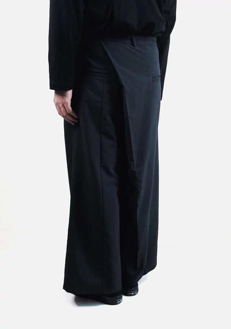 Chains Discount Flat Knit Wide-Leg Pants (Black/Grey) Organic Cotton & Recycle