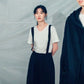 Paper Airplane Suspenders (Black/White) Organic Cotton