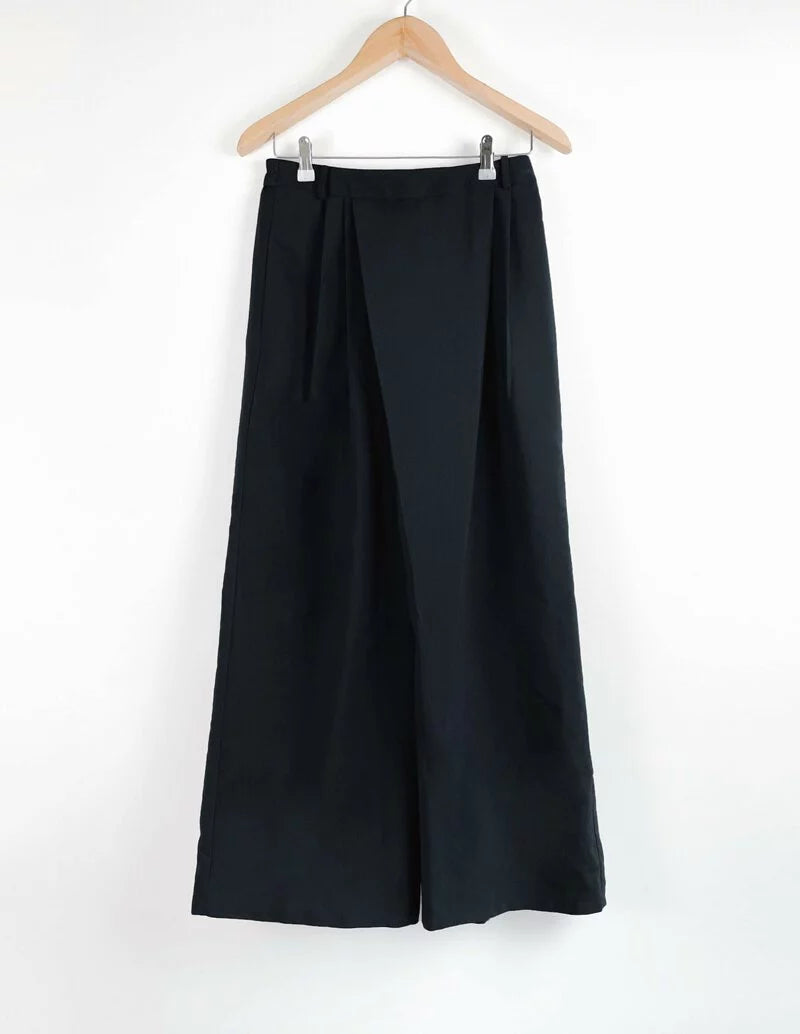 Chains Discount Flat Knit Wide-Leg Pants (Black/Grey) Organic Cotton & Recycle