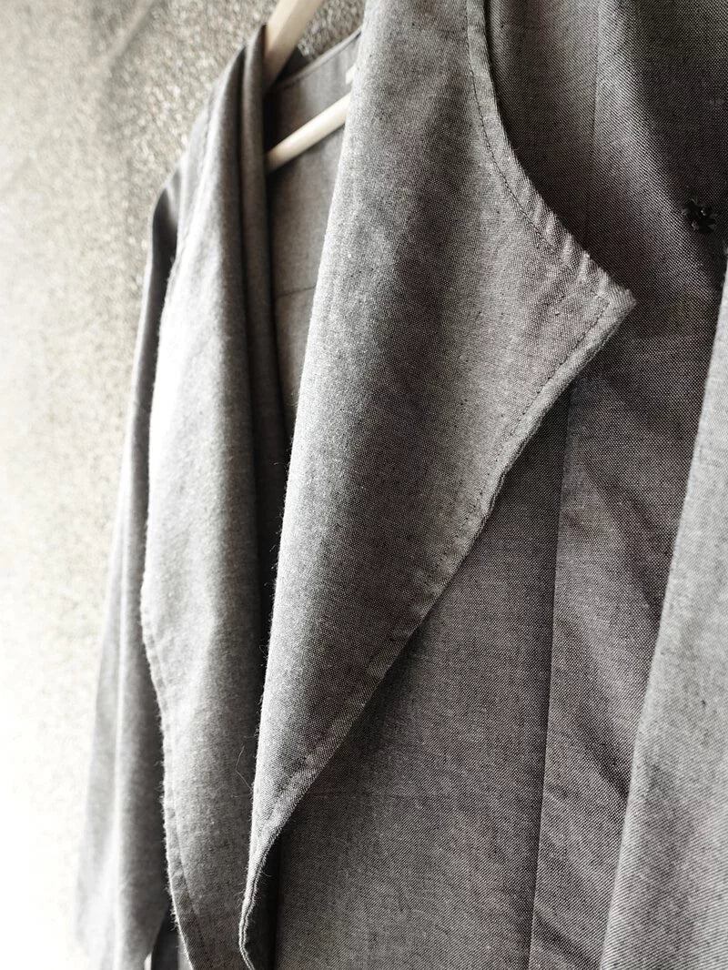 トラベラーズトレンチコート（ブラック/グレー）オーガニックコットン＆リサイクル