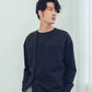 クルーネックサイドプラットフォームロングスリーブトップス（ブラック/グレー）オーガニックコットン＆リサイクル