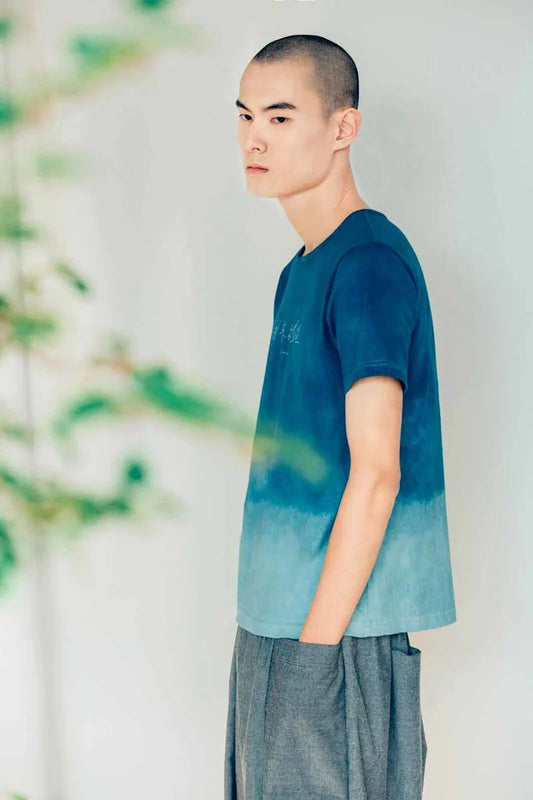 我思故我在(藍染）有機棉短袖T Organic Cotton