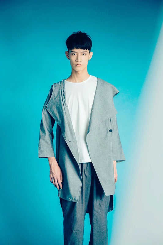 修道行旅 風衣外套(黑/灰) Organic Cotton & Recycle