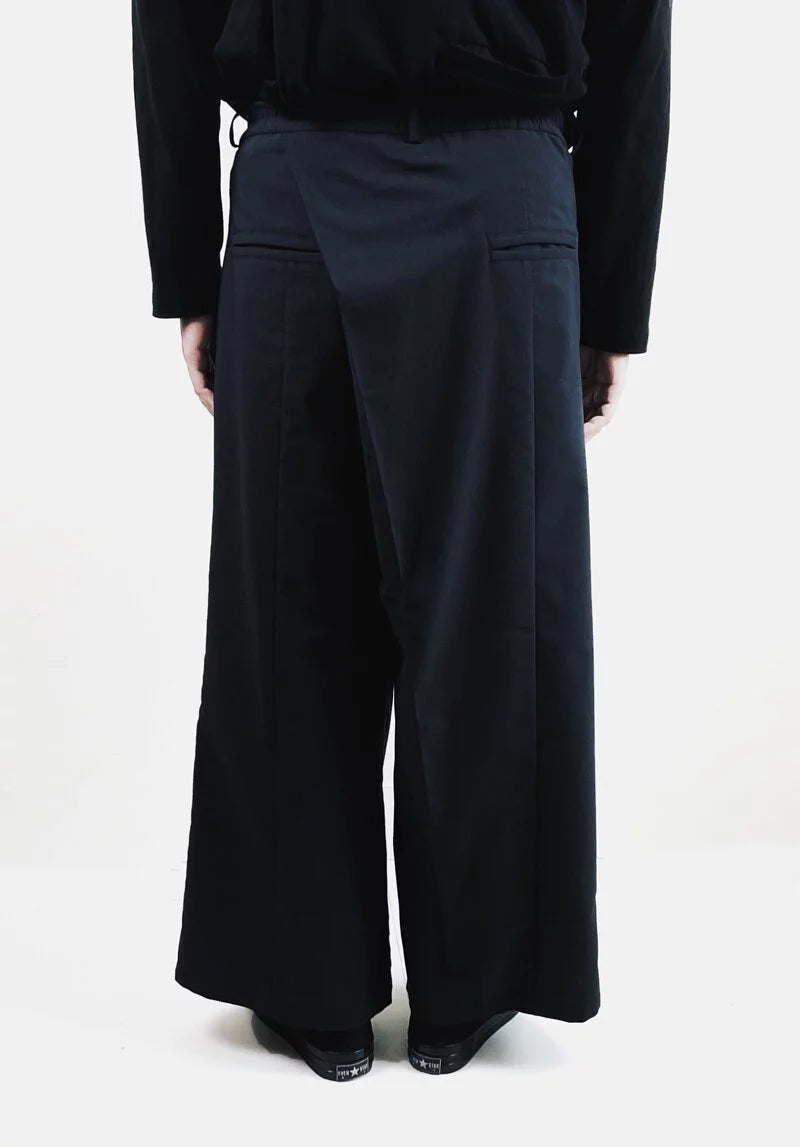 Chains Discount Flat Knit Wide-Leg Pants (Black/Grey) Organic Cotton & Recycle