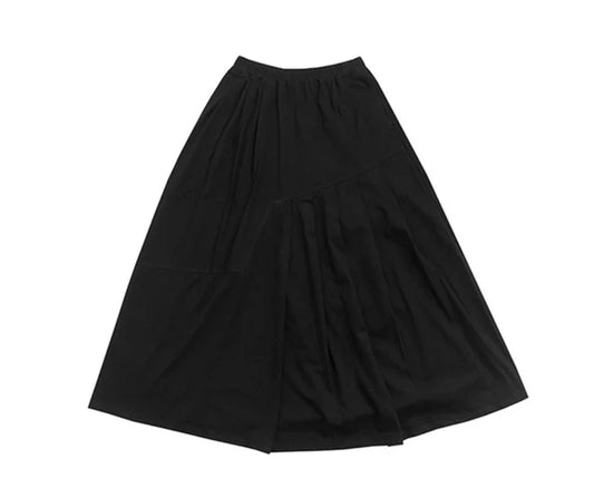 寬褶裙 長裙 (黑/白）100% Organic Cotton