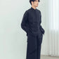 Mirror Reflection Asymmetrical Stand Collar Shirt (Black/Grey) Organic Cotton & Recycle