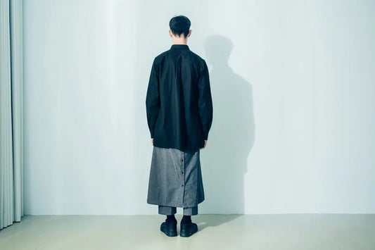 光 . 缺口 雙面褲裙 (灰/黑) 有機棉 Organic Cotton & Recycle