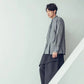 Mirror Reflection Asymmetrical Stand Collar Shirt (Black/Grey) Organic Cotton & Recycle