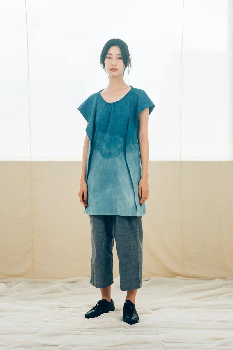 藍染連帽背心 有機棉 Organic Cotton