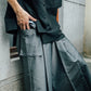 Unisex Retro Wide-Leg Pants (Black/Grey) Organic Cotton & Recycle