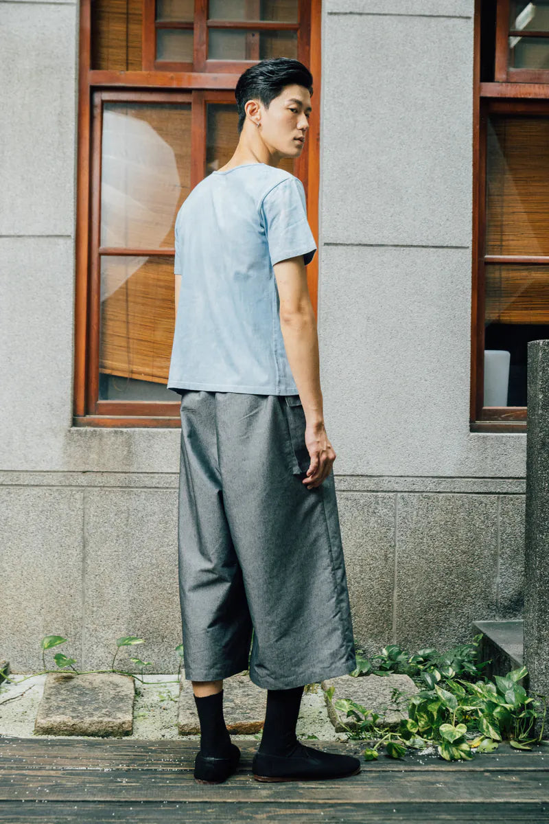 Unisex Retro Wide-Leg Pants (Black/Grey) Organic Cotton & Recycle