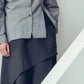 Mirror Reflection Asymmetrical Stand Collar Shirt (Black/Grey) Organic Cotton & Recycle