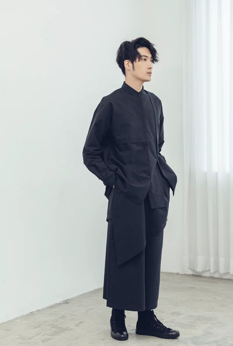 Double-layered culottes (black/grey) Organic Cotton & Recycle