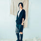 Raglan Sleeve Cardigan (Black/White) Organic Cotton