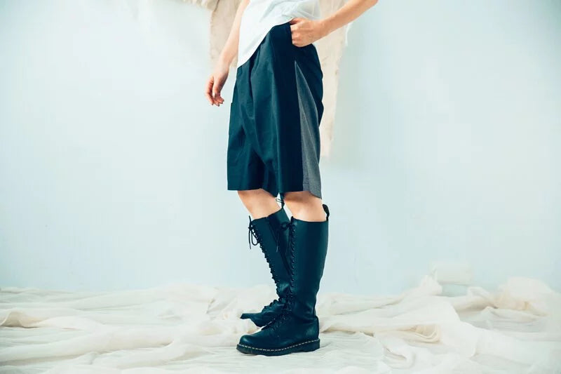 Reversible shorts in organic cotton & recycle