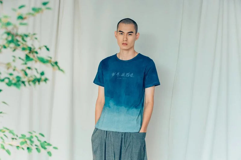 我思故我在(藍染）有機棉短袖T Organic Cotton