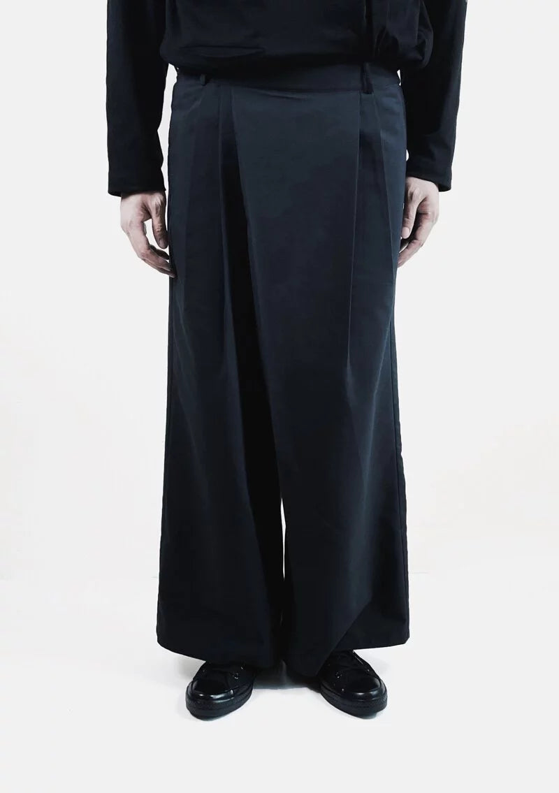 Chains Discount Flat Knit Wide-Leg Pants (Black/Grey) Organic Cotton & Recycle