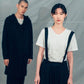 Paper Airplane Suspenders (Black/White) Organic Cotton