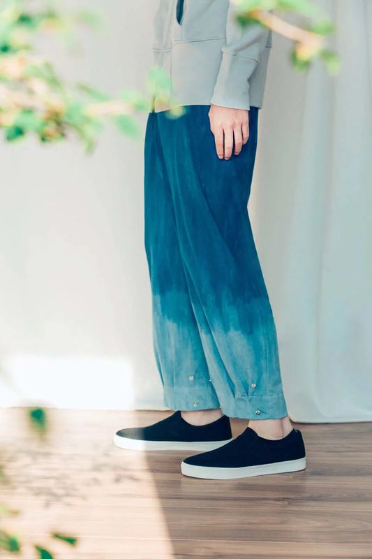 收合 版型褲(藍染) Organic Cotton