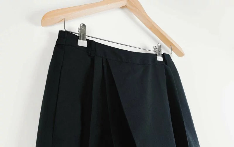 Chains Discount Flat Knit Wide-Leg Pants (Black/Grey) Organic Cotton & Recycle