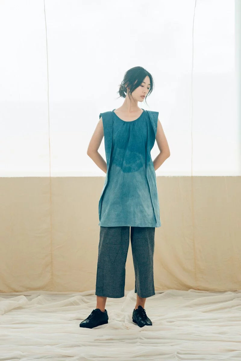 藍染連帽背心 有機棉 Organic Cotton