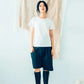 Reversible shorts in organic cotton & recycle