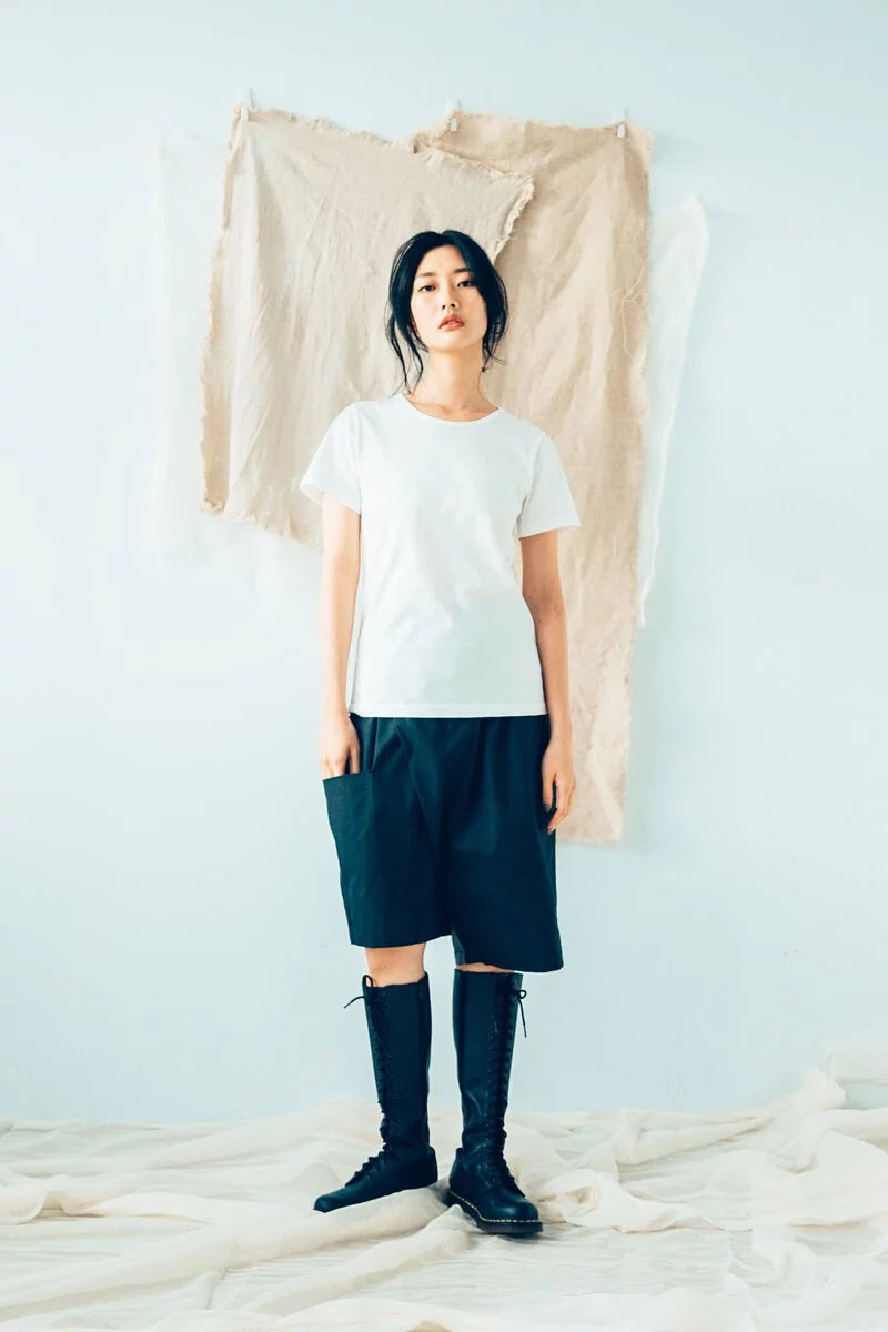 Reversible shorts in organic cotton & recycle