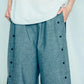 Amoeba Button-Down Pants (Black/Grey) Organic Cotton & Recycle